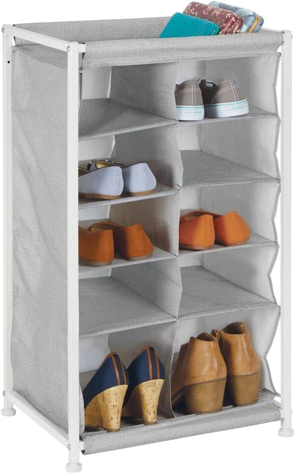 mDesign Schuhregal – praktischer Schuhschrank mit Metallrahmen für den Eingangsbereich oder die Abst