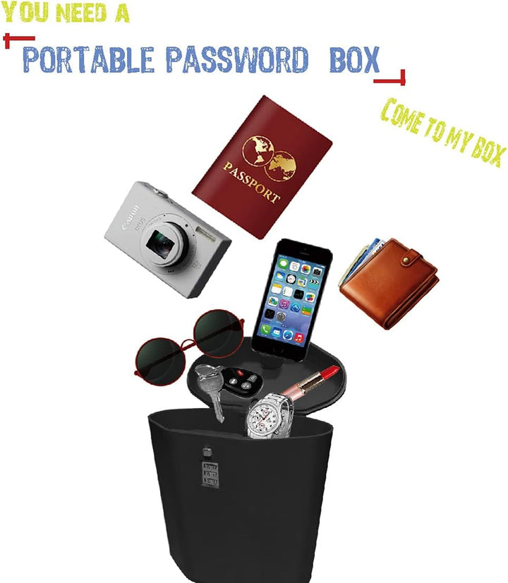Portable Mini Cipher Box Indoor/Outdoor Lock Box - Sichern Sie Ihre Sachen während der Reisen (schwa