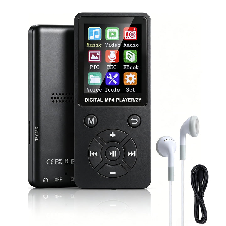 MP3-Player/MP4-Player 64GB Bluetooth 5.0 HiFi MP3 Musik-Player, 1,8-Zoll-LCD-Bildschirm Musikplayer