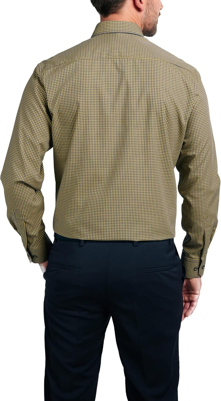 ETERNA Langarm Hemd Karo Popeline mit Tasche, Modern Fit 41 Gelb, 41 Gelb