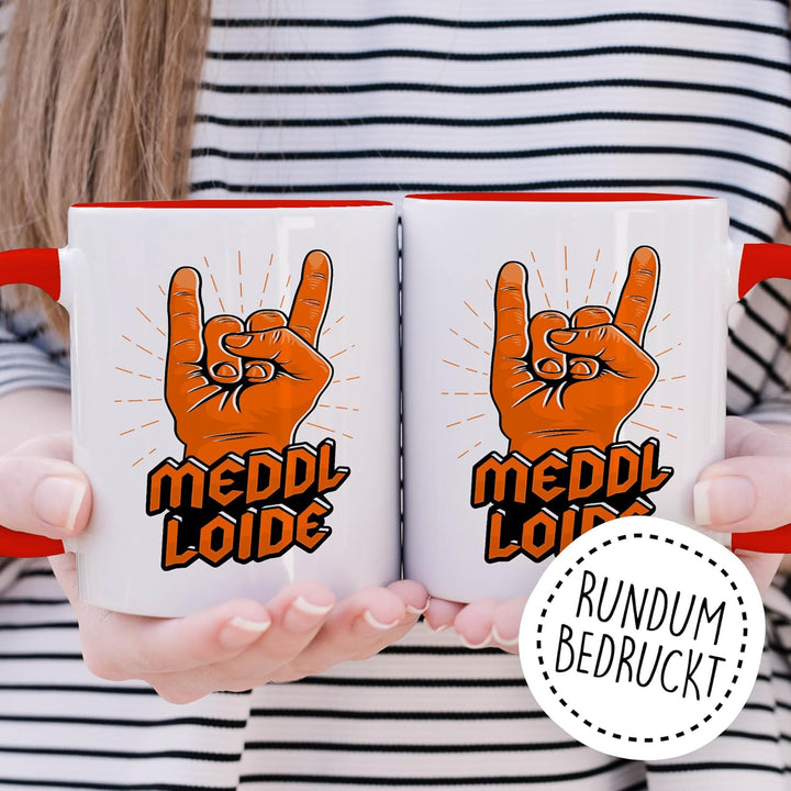 Tasse Metal Geschenk Meddl Loide, Kaffeetasse Konzert Musik Rock Meme Witzig Humor Geschenkidee Büro
