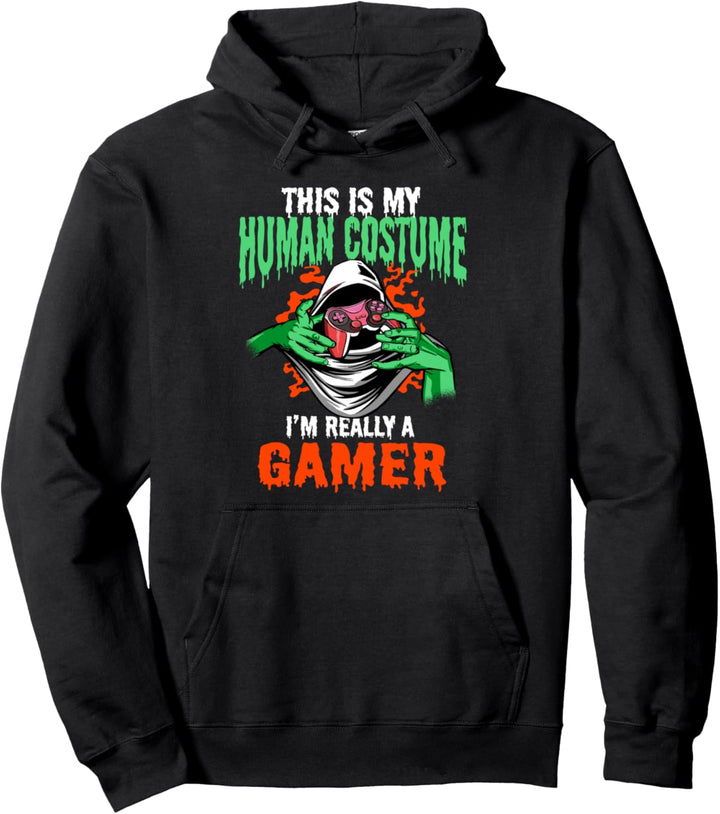 This Is My Human Kostüm Gamer Jungen Kinder Männer Halloween Pullover Hoodie