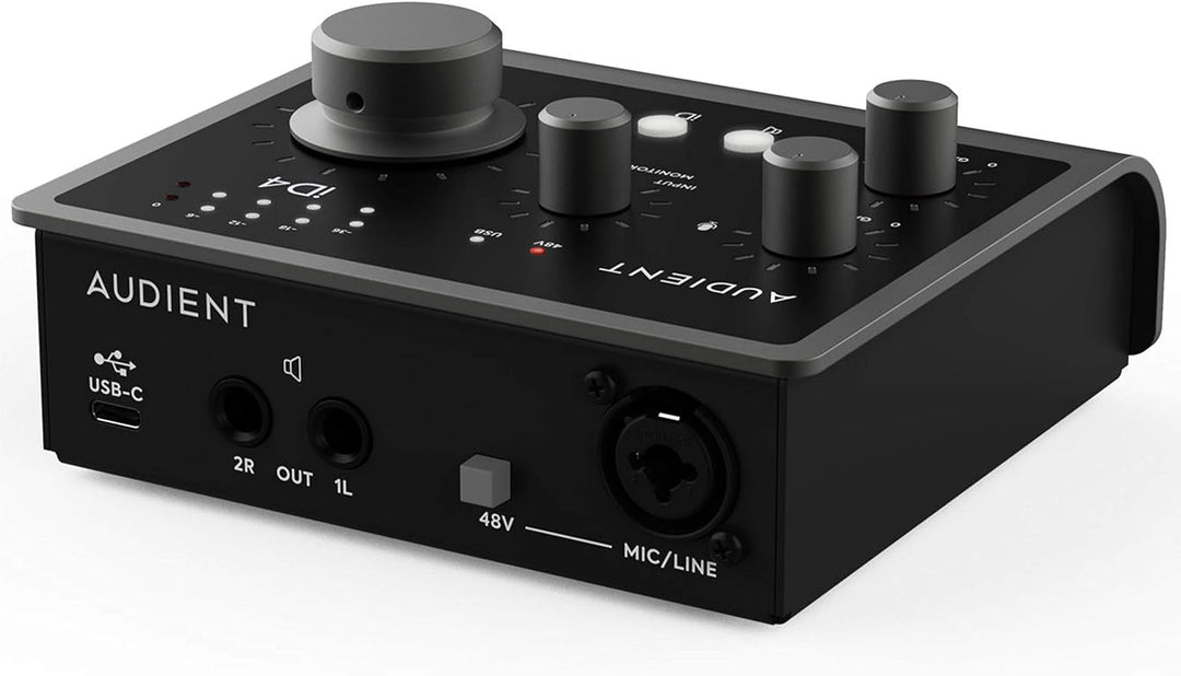 Audient Audiointerface iD4 MKII, Class A Konsolen Mikrofon-Vorverstärker, Schwarz, iD MKII & Stagg H
