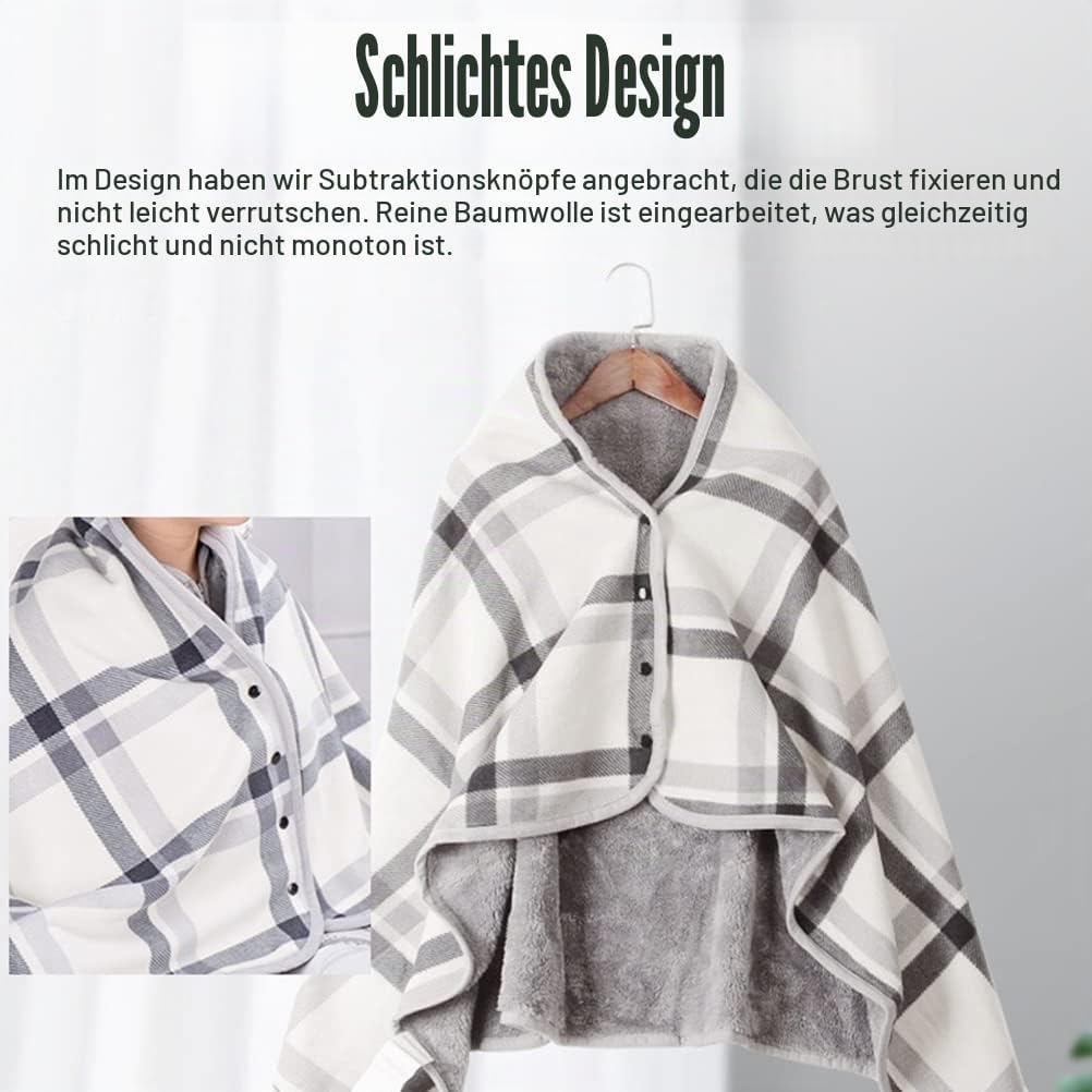 Damen Poncho, Flanellumhang, Winter Plüschdecke Tragbare Decke Warmer Überwurf Schal Wickelbezug Umh