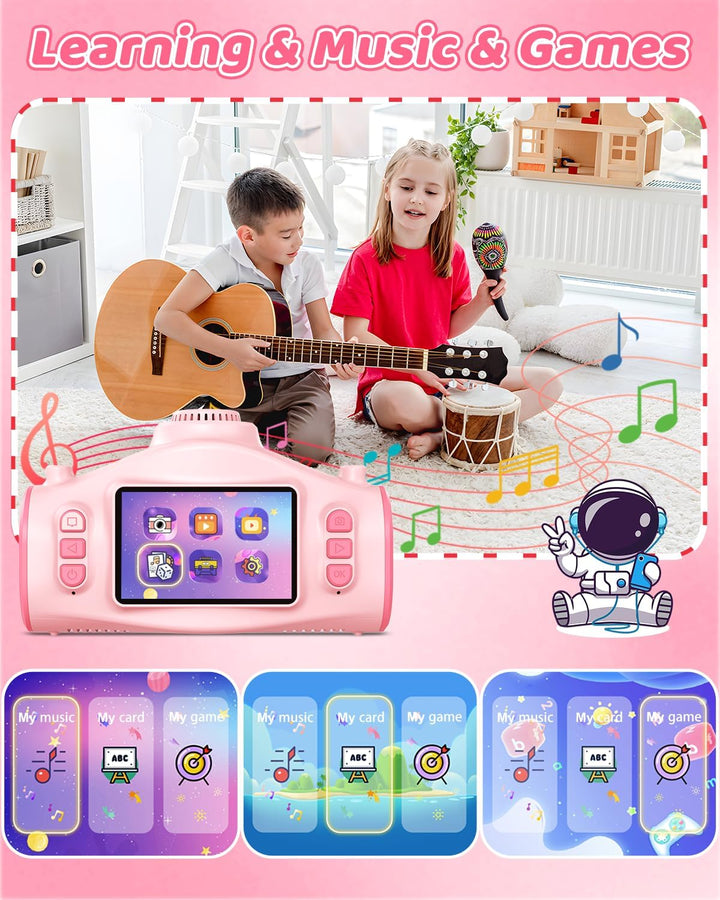 Kinderkamera, 3 in 1 Beamer Projektor Kamera Kinder 1080P Digitalkamera Fotoapparat Fotokamera Kinde