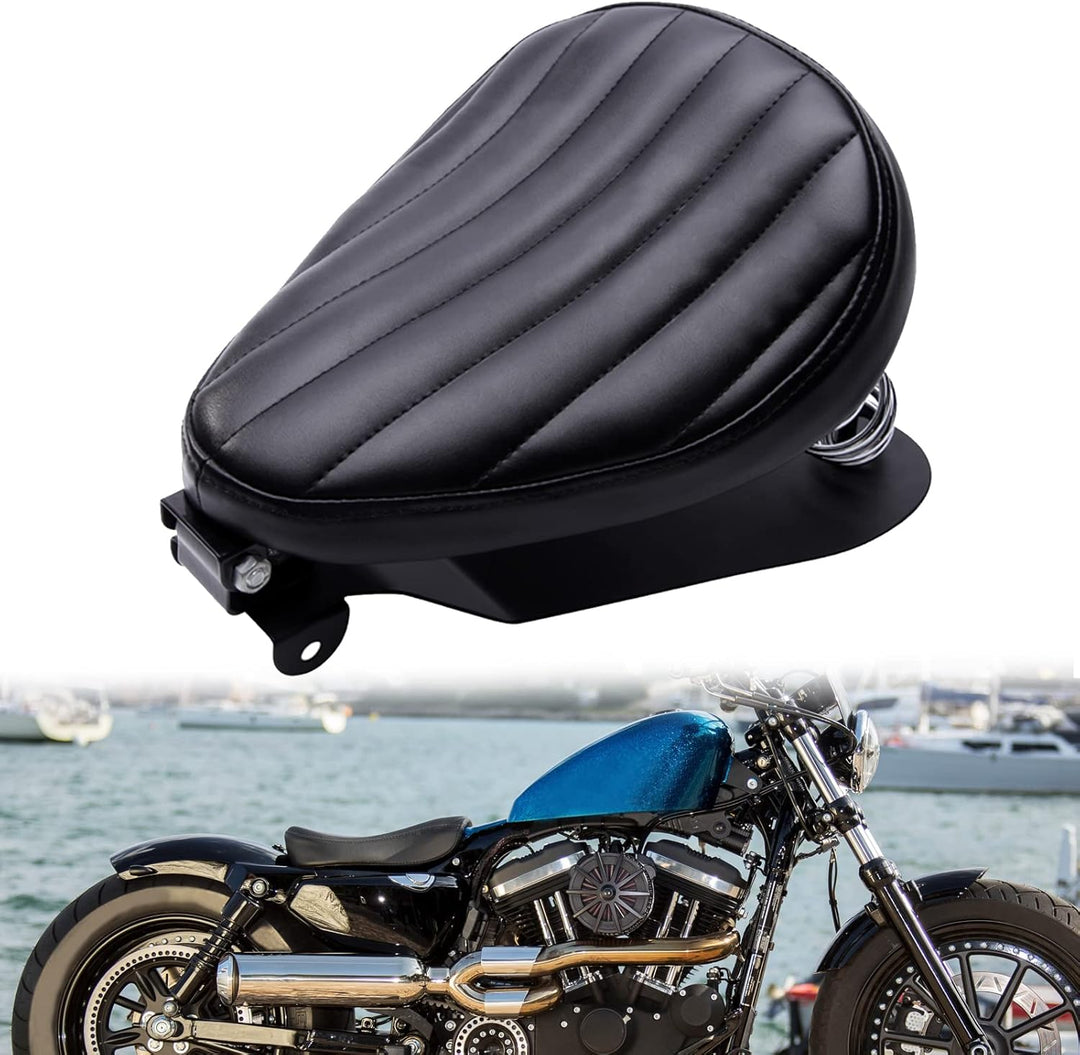 DREAMIZER Schwarz Dick Motorrad Bobber Sitz, Motorrad Solo Sitz für Sportster XL883 1200 Dyna Cross