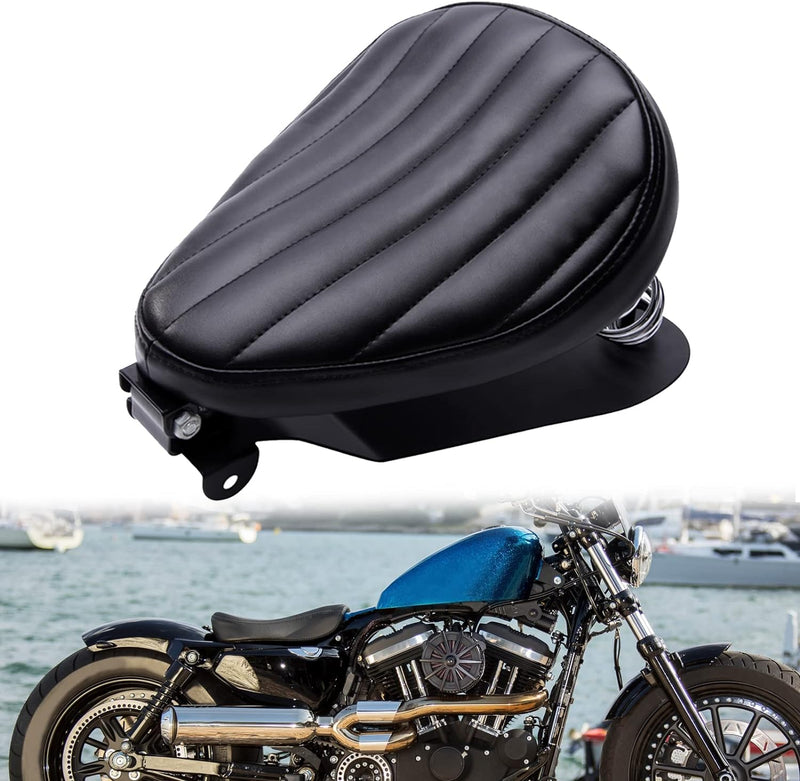 DREAMIZER Schwarz Dick Motorrad Bobber Sitz, Motorrad Solo Sitz für Sportster XL883 1200 Dyna Cross