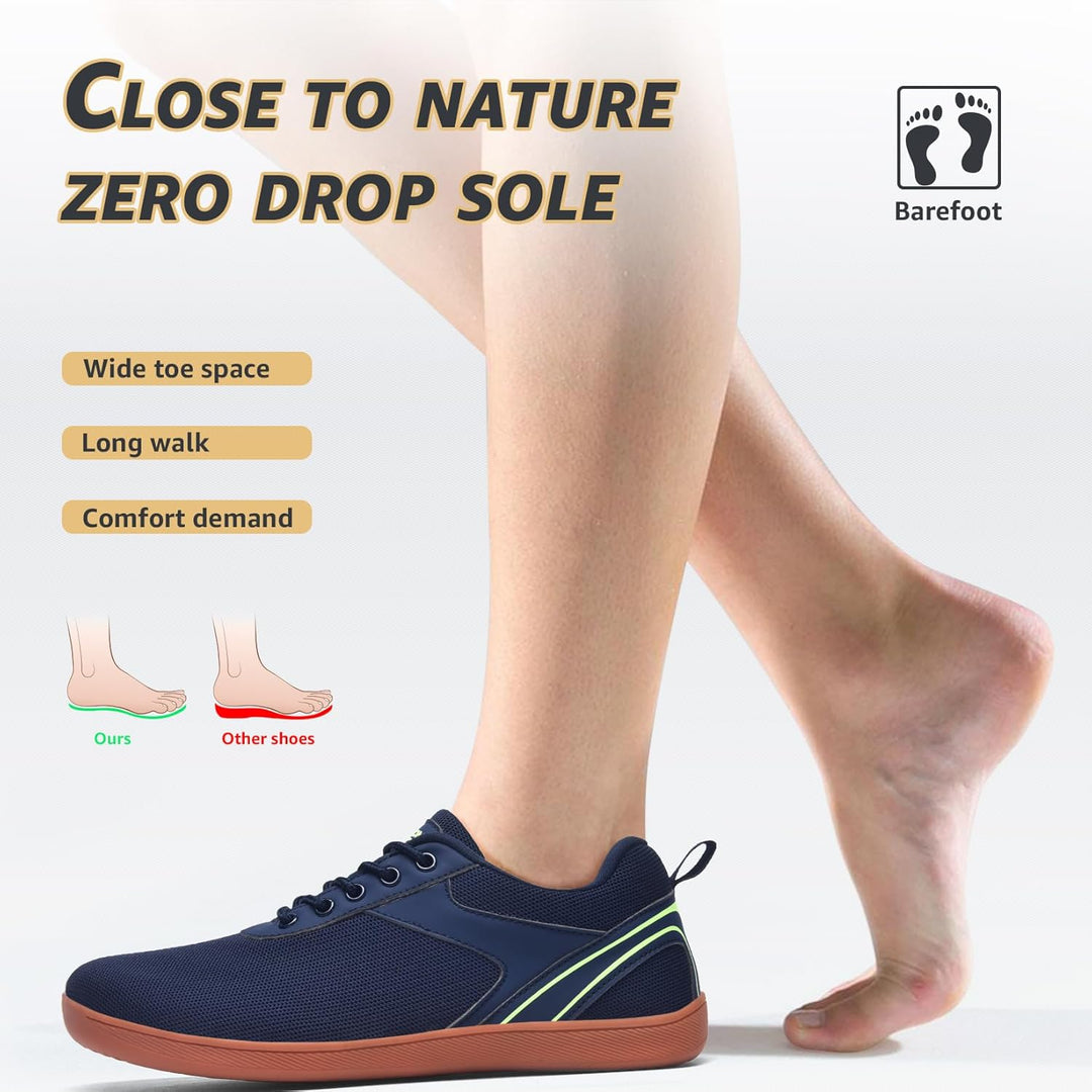 ASHION Unisex Barfussschuhe Damen Herren Barfussschuhe Breite Schuhe Walkingschuhe Traillaufschuhe S