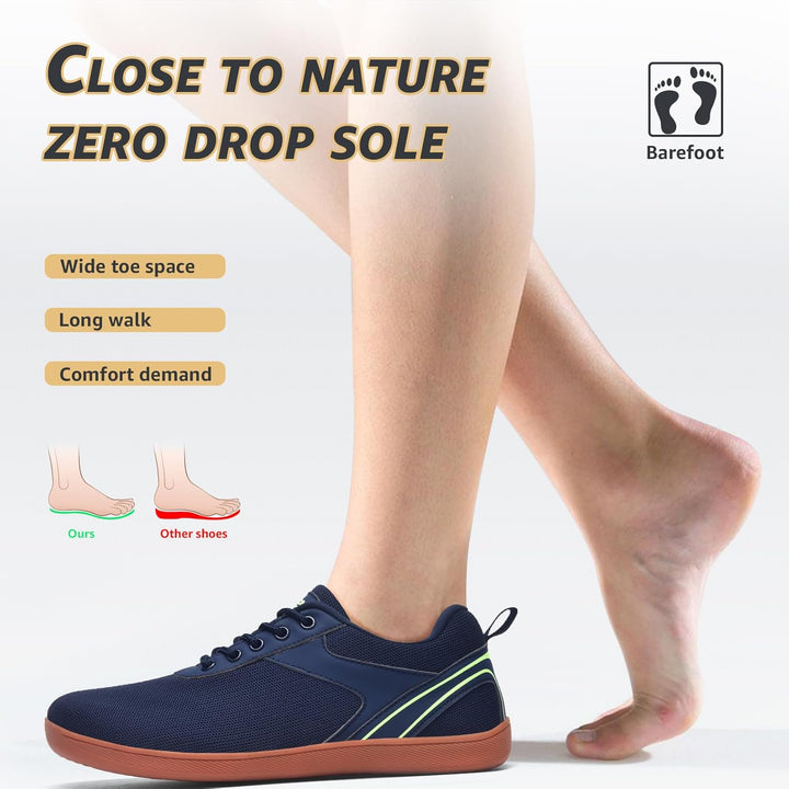 ASHION Unisex Barfussschuhe Damen Herren Barfussschuhe Breite Schuhe Walkingschuhe Traillaufschuhe S