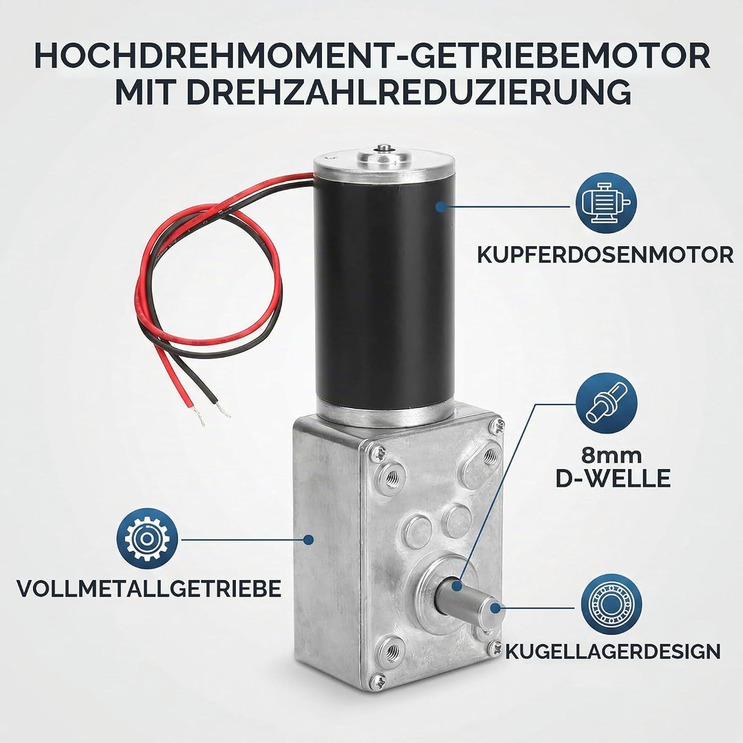 Fafeicy 12V 10RPM Schneckengetriebemotor, hohe Torsionsgeschwindigkeit - Reduzieren Sie die umschalt