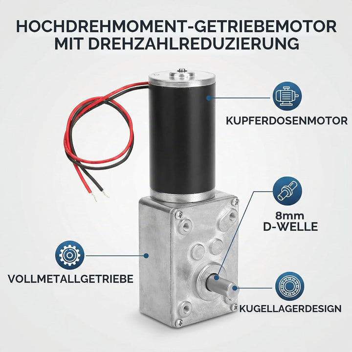 Fafeicy 12V 10RPM Schneckengetriebemotor, hohe Torsionsgeschwindigkeit - Reduzieren Sie die umschalt
