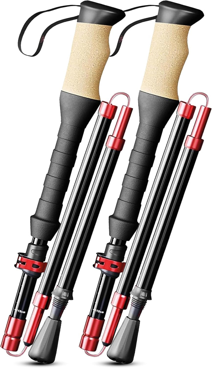 Wanderstöcke faltbar Aluminium inkl. Tasche | Extra stabile Nordic Walking Stöcke Damen & Herren mit