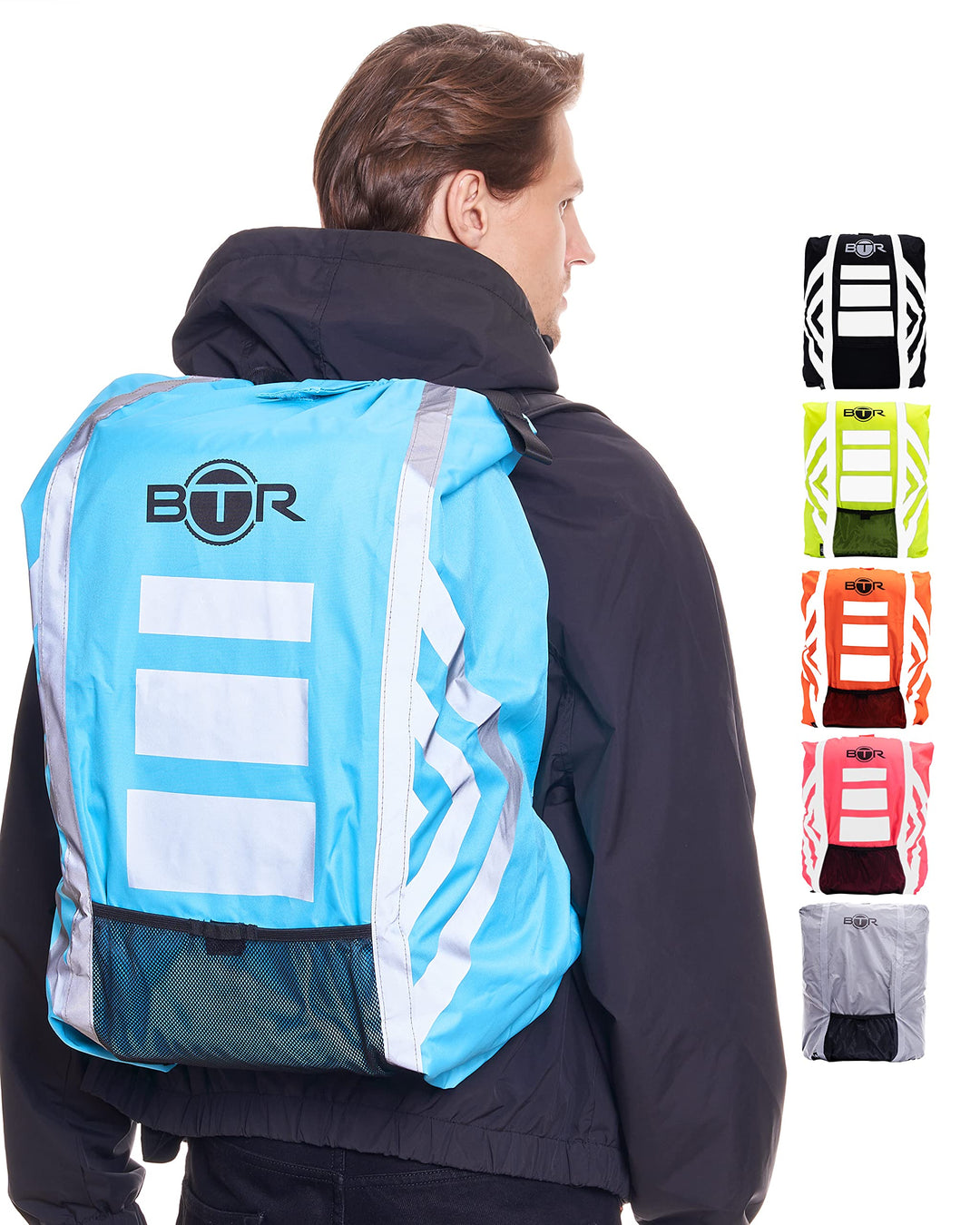 BTR Wasserfester Regenschutz für den Rucksack, Regenschutz für Schulranzen Blau Grösse (57cm x 47cm)