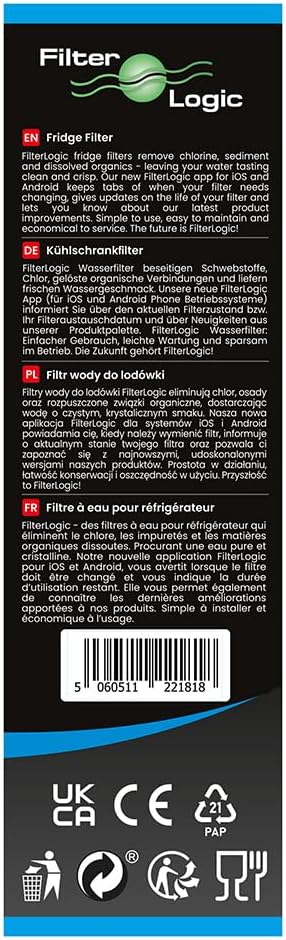 FilterLogic FFL-156L | 1x Kühlschrank Wasserfilter kompatibel mit LG LT1000P ADQ747935 ADQ74793501 W