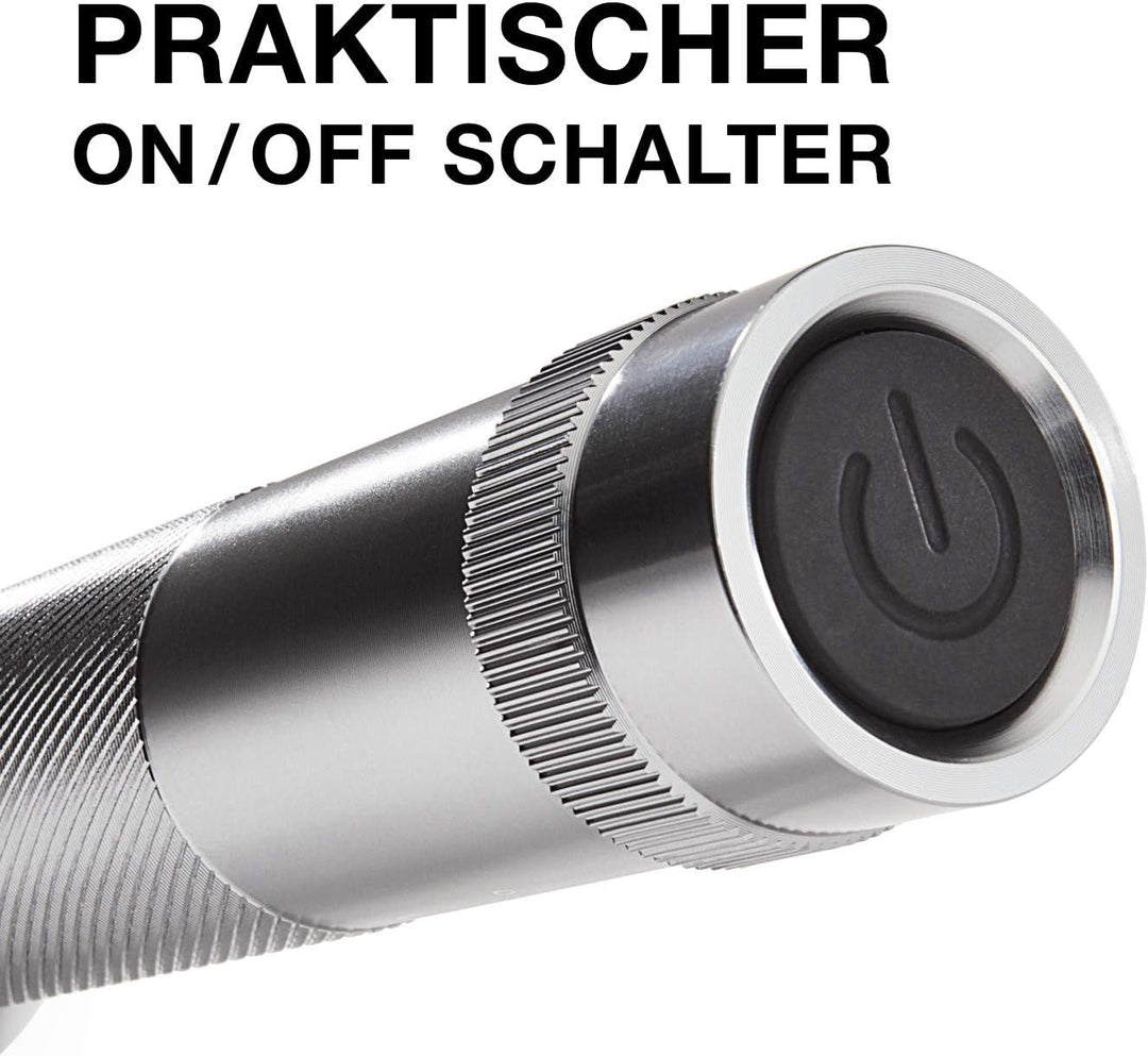 Energizer LED Taschenlampe, Metal, Extrem Hell für Camping, Outdoor und Wandern, Silber Metal LED +