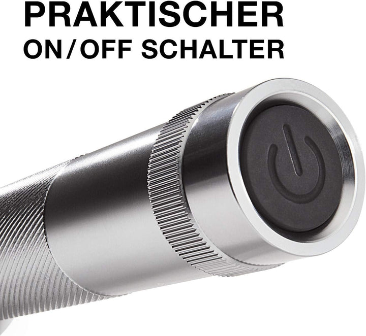 Energizer LED Taschenlampe, Metal, Extrem Hell für Camping, Outdoor und Wandern, Silber Metal LED +