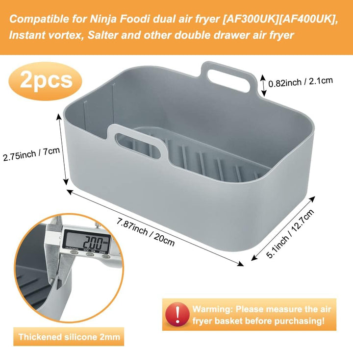 YQL Heissluftfritteuse Zubehör für Ninja AF300EU, 2PCS Airfryer Silikonform Wiederverwendbare, Air F