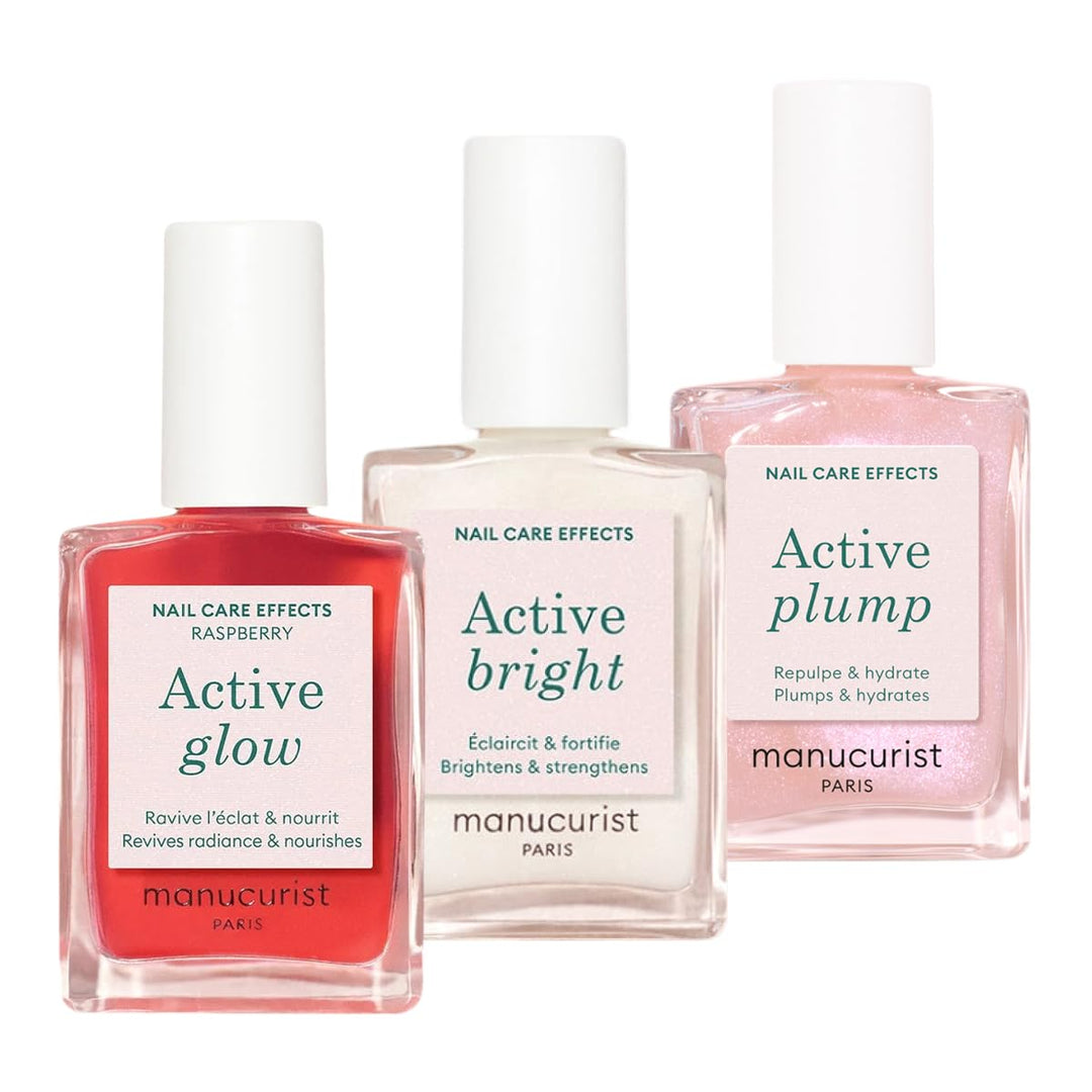 Manucurist Active Icons Trio Nagellack Set – Active Glow Raspberry, Active Bright, Active Plump Nage