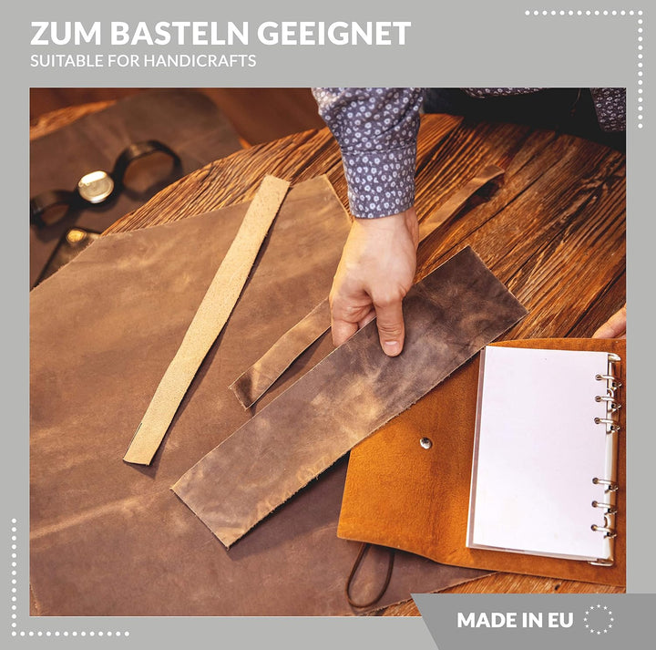 Rindsleder in Vintage und Retro-Look | Braun | mit Pull-Up Effekt, Fettleder, Dickleder, Antik-Leder