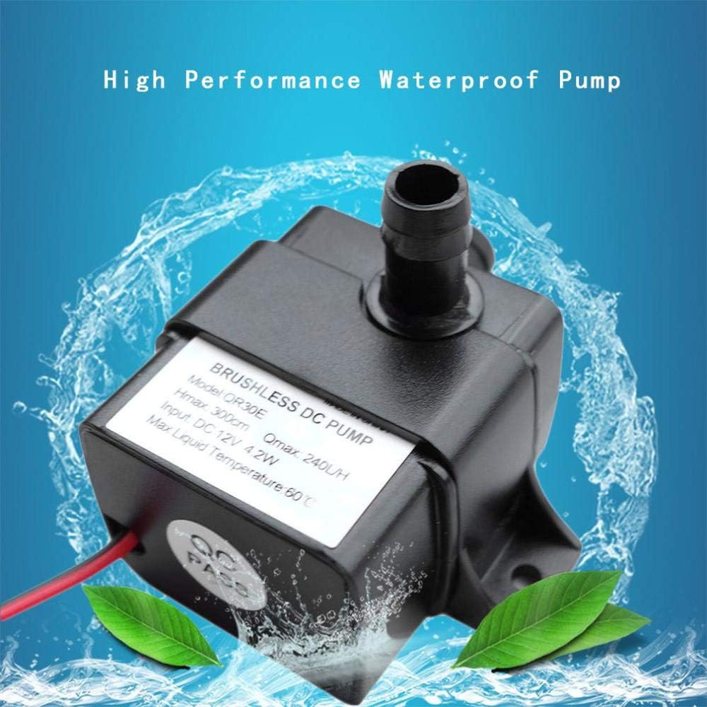 12V 4.2W Universelle 3M 240L/H Bürstenlose Tauchwasserpumpe, Ultra-Leise Springbrunnenpumpen für Tis