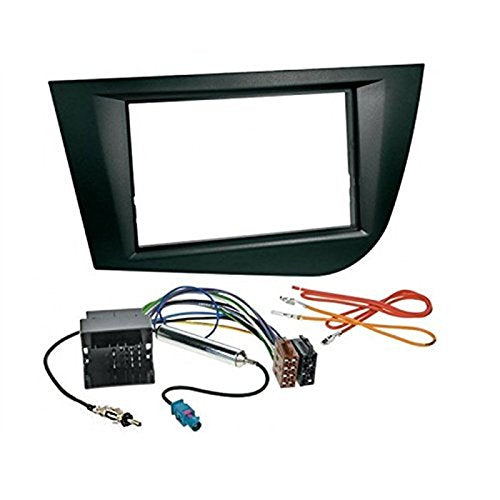 sound-way Radioblende Seat Leon 2005 2 DIN Radioblende Antennenadapter und ISO-Kabel