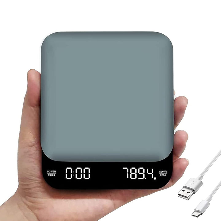 OBEST Mini Kaffeewaage mit Timer 3kg/0,1g, Espressowaage mit LED Anzeige | Digital Elektronische Hoc
