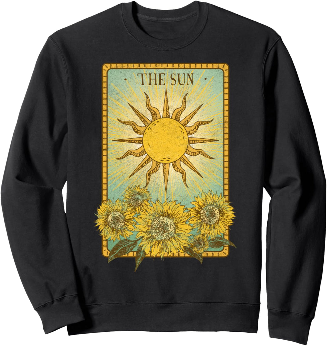 The Sun Yellow Tarot Card Sunflowers Box Sweatshirt