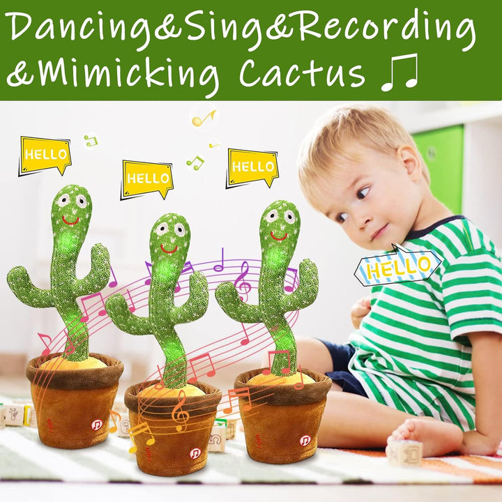 seOSTO Sprechender Tanzender Kaktus Plüschtier, Dancing Cactus Toy, Elektronischer Plüschpuppengesch