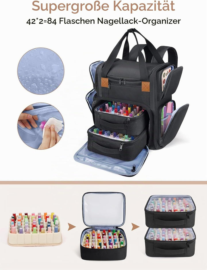 Deciniee Nagellack Aufbewahrung Tasche: Gross Nagellack Organizer Tasche für 84 Flaschen Nagellack u