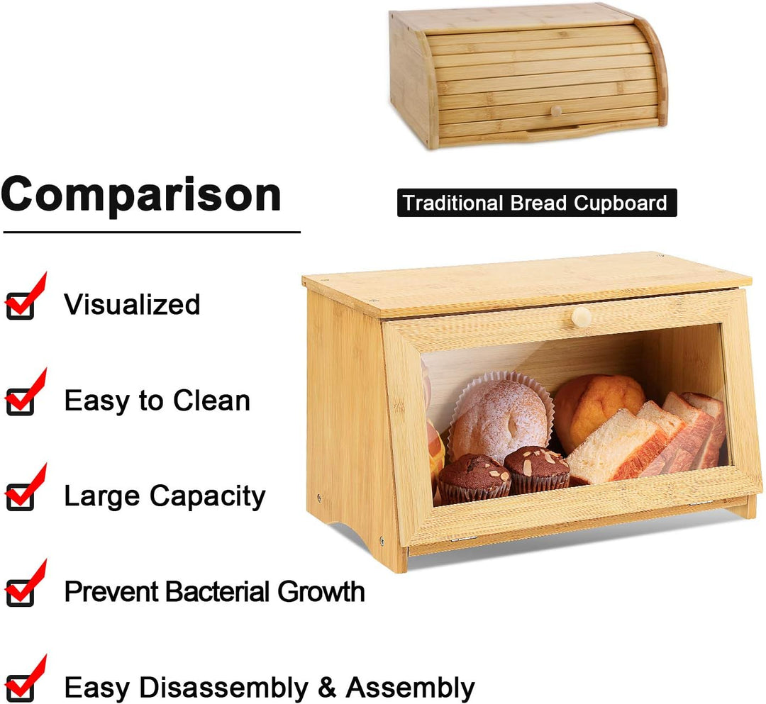 Leader Accessories Brotkasten Bambus Brotbehälter lebensmittelecht Brotaufbewahrung pflegeleicht 39x