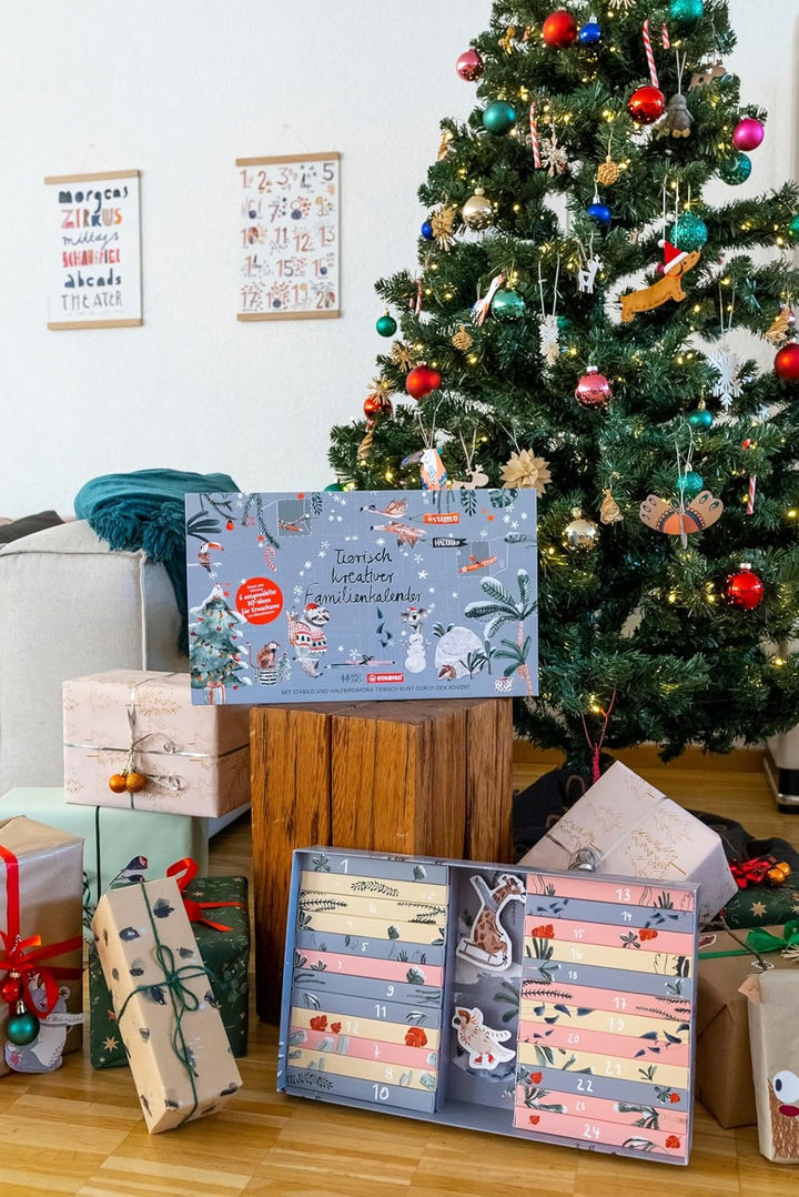 Adventskalender - STABILO „Tierisch kreativ“ Adventskalender 2022 für Familien – zum Malen und Baste