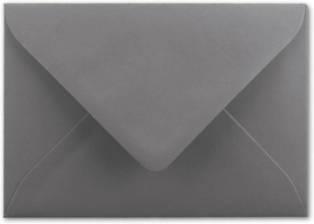 200x Brief-Umschläge in Graphit-Grau/Dunkelgrau - 80 g/m² - Kuverts in DIN B6 Format 12,5 x 17,6 cm