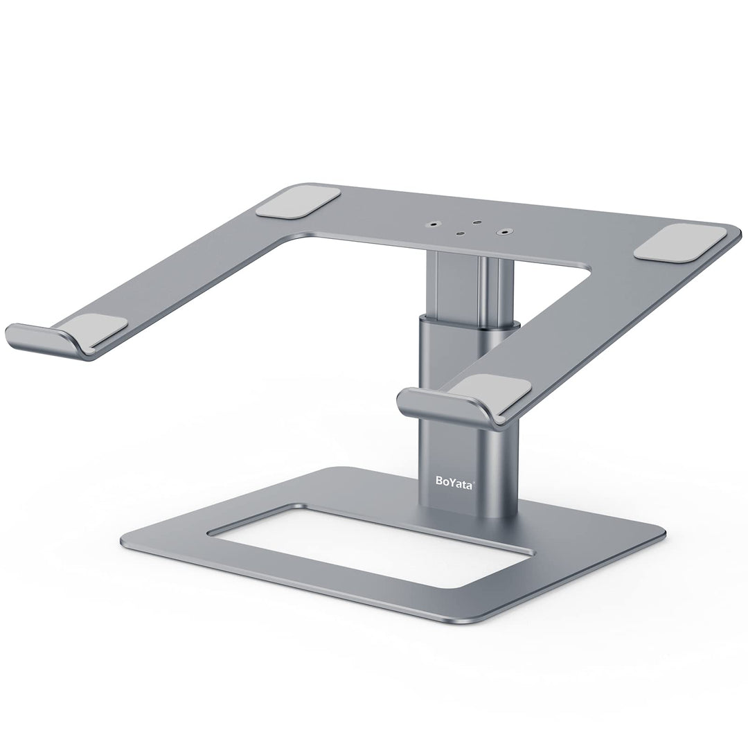 BoYata Laptopständer, Höhenverstellbarer Laptop Riser, Belüfteter Aluminium Notebookhalter für Schre