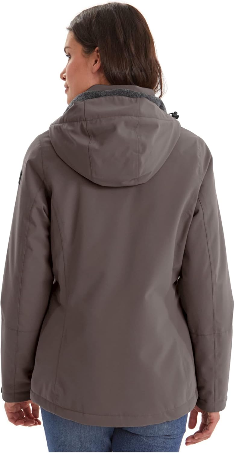 Killtec Damen Kow 170 Wmn Jckt Funktionsjacke/Outdoorjacke mit abzippbarer Kapuze 42 dunkel malve, 4
