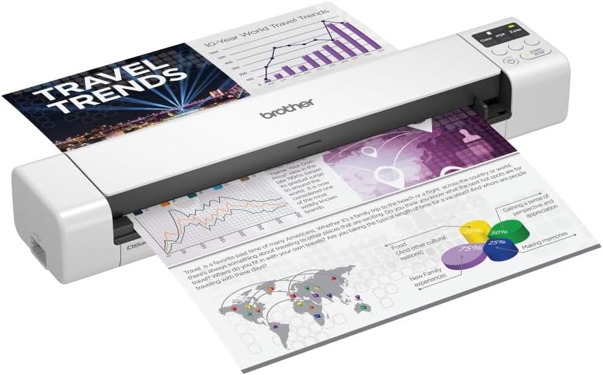 Brother DS-940 Mobiler Scanner | A4 | beidseitig | WLAN | integrierter Akku | 15 ppm | Farbe | Schwa