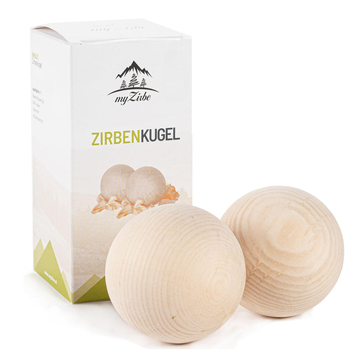 Doppelpack - Zirbenkugel 7cm aus Zirbenholz