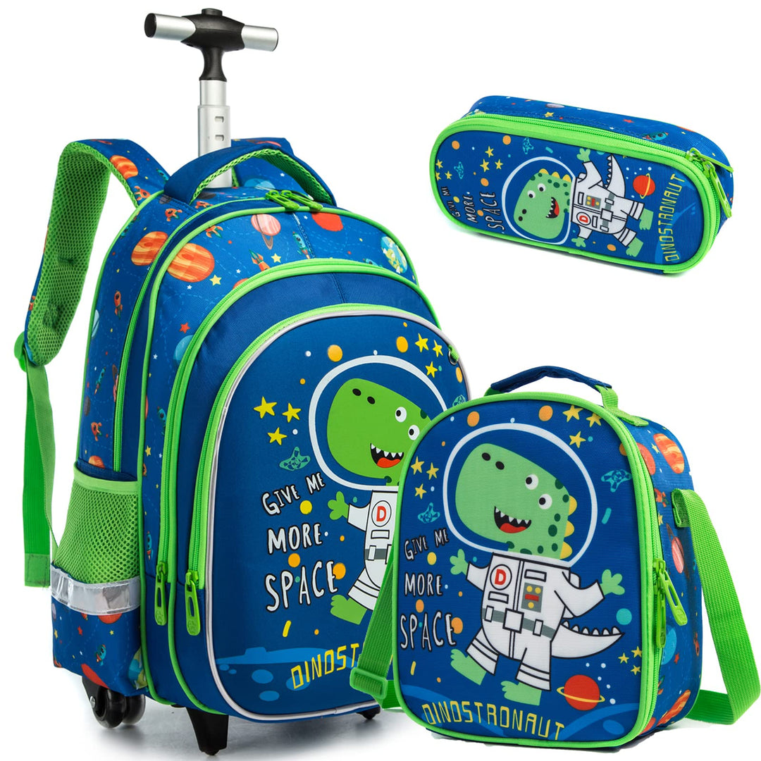 Rucksack Junge Schulranzen Trolley Schulrucksack Mädchen Teenager 3PCS 17” Kinder Schultrolley Geeig