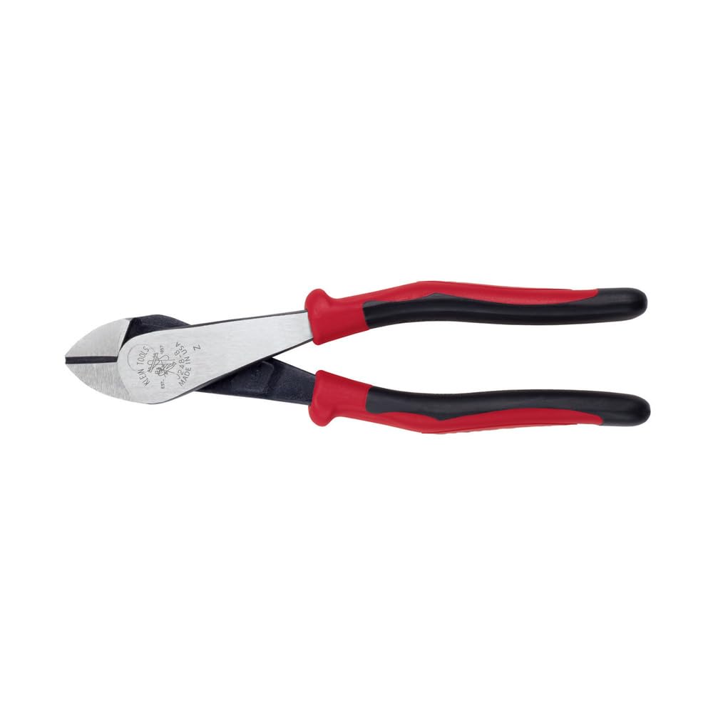 KLEIN TOOLS J248-8 Journeyman High Leverage Diagonal Cutting Pliers, Pack of 1, Red/Black, 8-inch (3