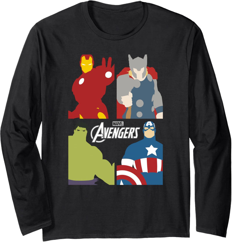 Marvel The Avengers Group Shot Four Corners Panels Langarmshirt