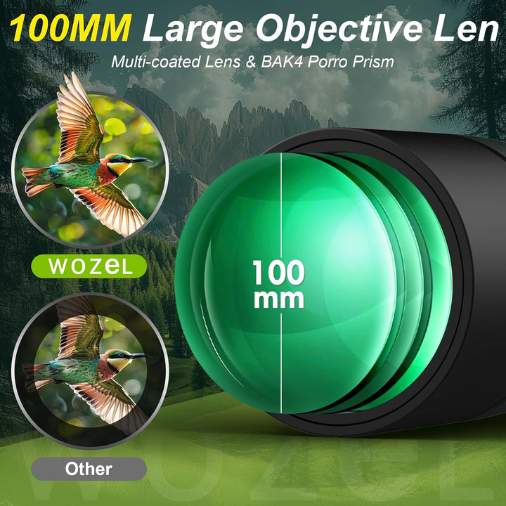 WOZEL HD-Spektiv, 25–75 x 100 mm, 45 Grad abgewinkelt, BAK4-Prisma, High-Definition, wasserdicht, fü