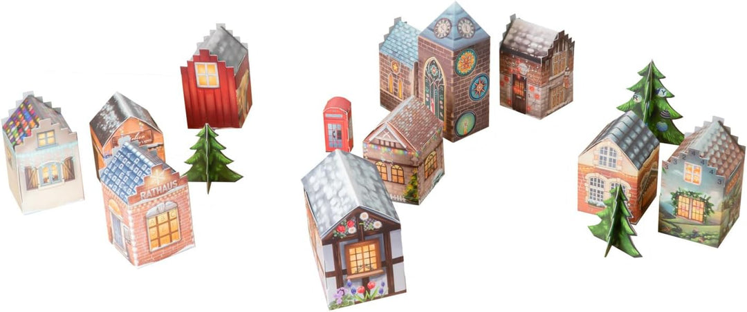 Krimi im Cottage – Der Cosy Crime Adventskalender mit Rätsel-Story für 24 Tage. 3D-Weihnachtsdorf zu