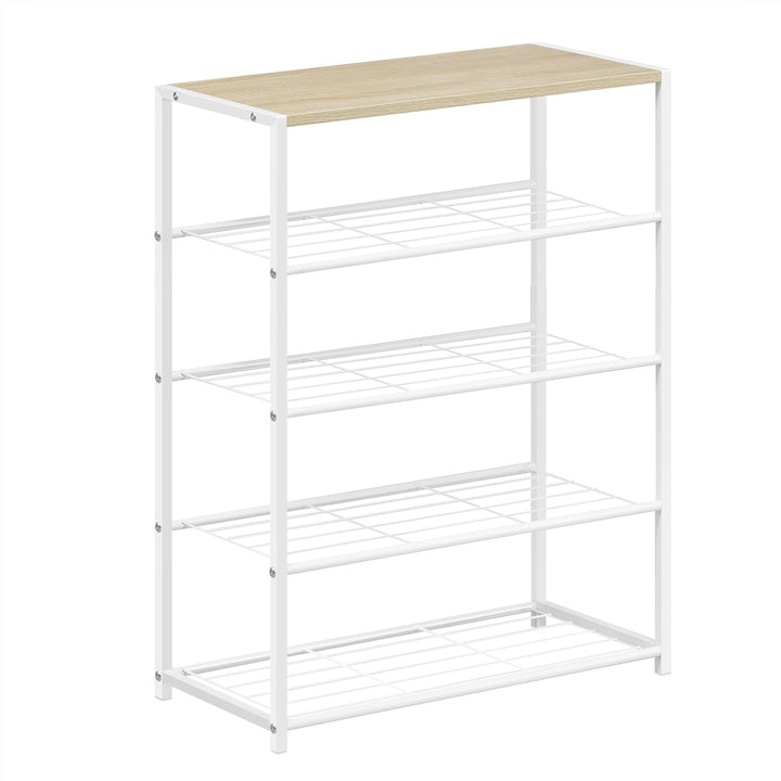 WOLTU Schuhregal mit 4 Ebenen, Schuhständer Metall, Schuhaufbewahrung platzsparend, Schuhorganizer f