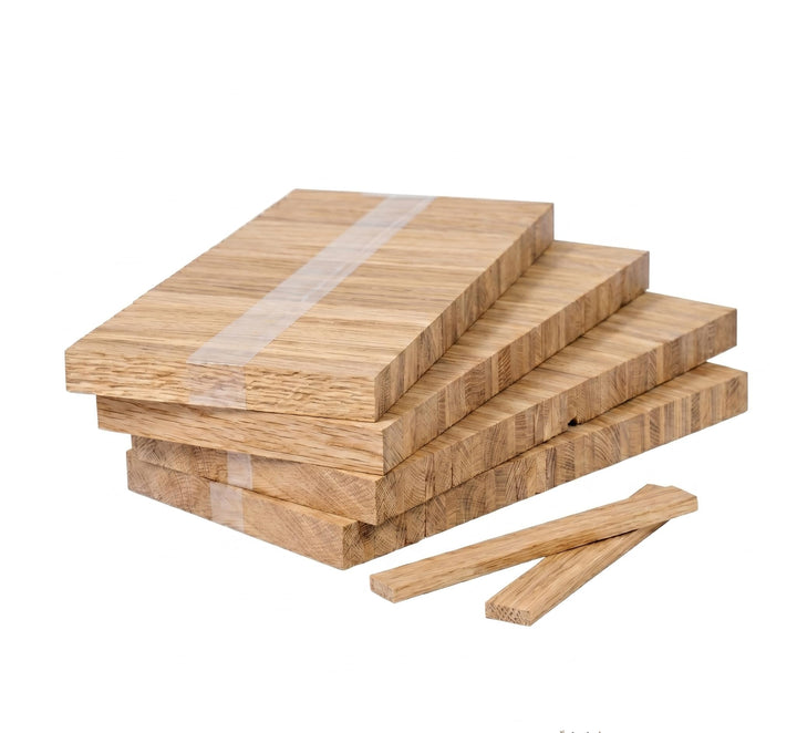 EICHE Bastelklötzchen 160 Stück zum Basteln original vom Klötzchenmann 8 x 22 x 160 mm Holzbausteine