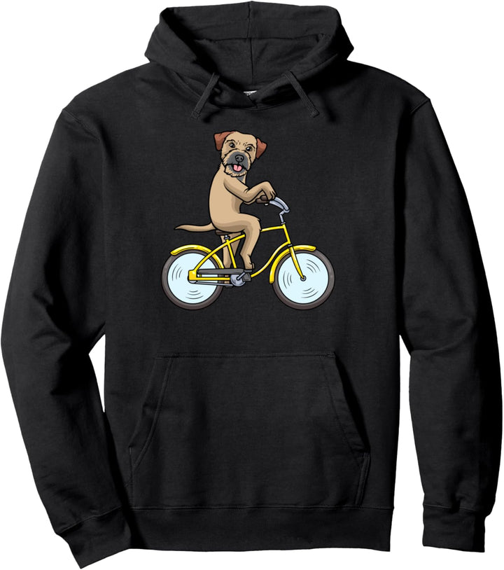 Border Terrier Hund mit Fahrrad Fahrradfahrer Pullover Hoodie