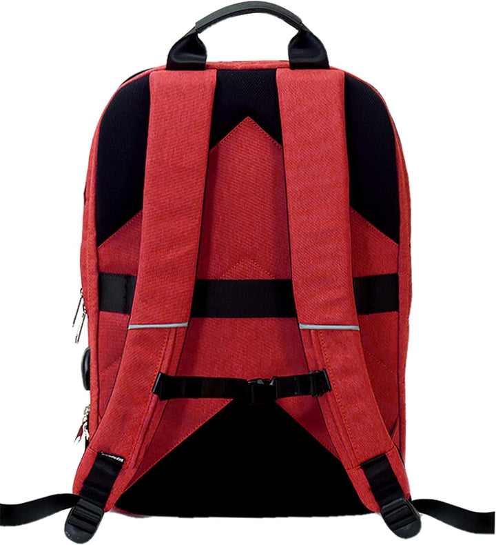 Invicta Biz L Bürorucksack - Rot - Laptopständer bis 15,6 Zoll - USB-Adapter - Arbeit Rot Iv L, Rot