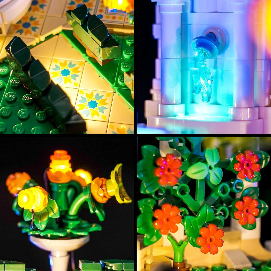 BrickBling Fernbedienung Licht-Kit Kompatibel mit Lego 10359 Fountain Garden (Kein Modell), Led Bele