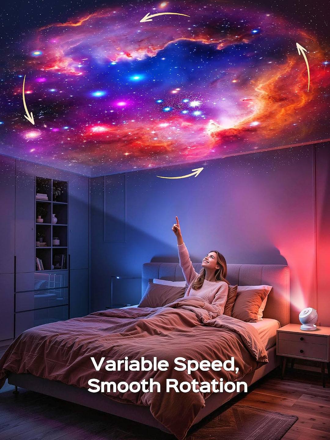 PIKOY Sternenhimmel Projektormit mit 16 Discs, White Noise Machine mit 29 Klängen & Bluetooth Lautsp