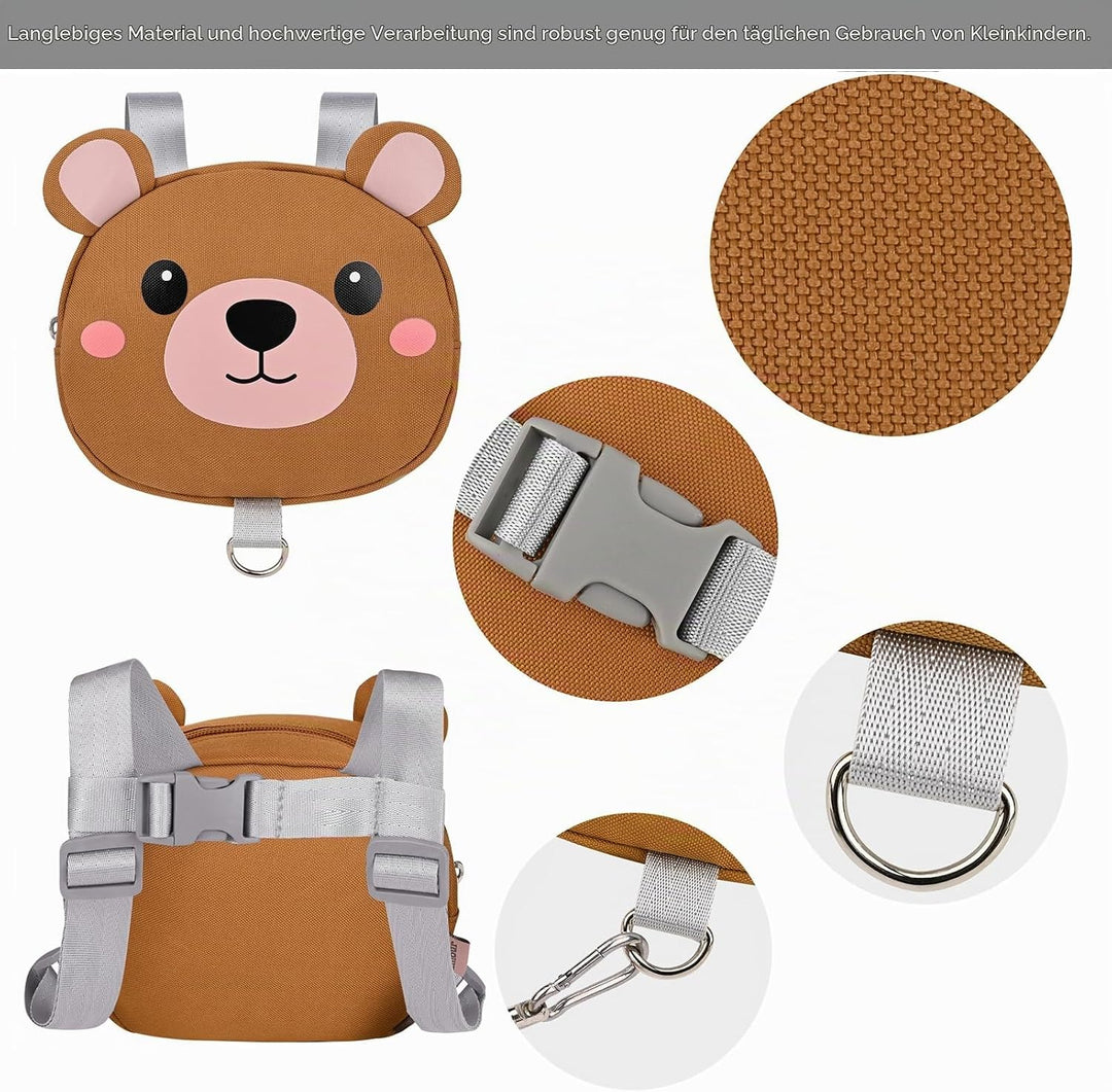 Bebamour Tier-Kleinkind-Rucksack mit Sicherheitszügeln, Mini-Tasche mit Sicherheitsleine für Kinder,