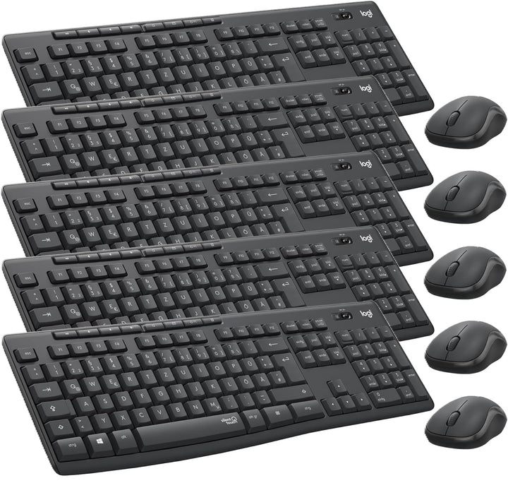 Logitech MK295 kabelloses Tastatur-Maus-Set mit SilentTouch-Technologie, Shortcut-Tasten, optischer