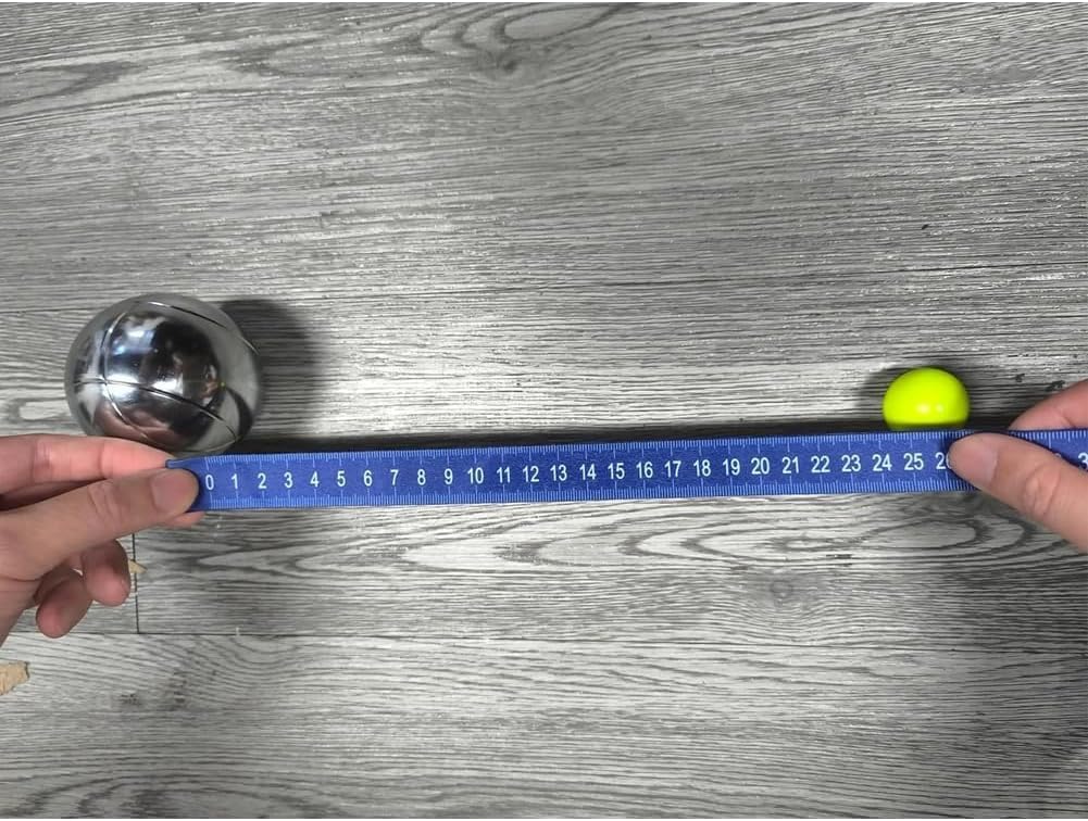 Magnetic Petanque Ball Pickup Set mit 3 Holz Boule Cochonnets Messlatte und Holzkasten,Blue Magnet A